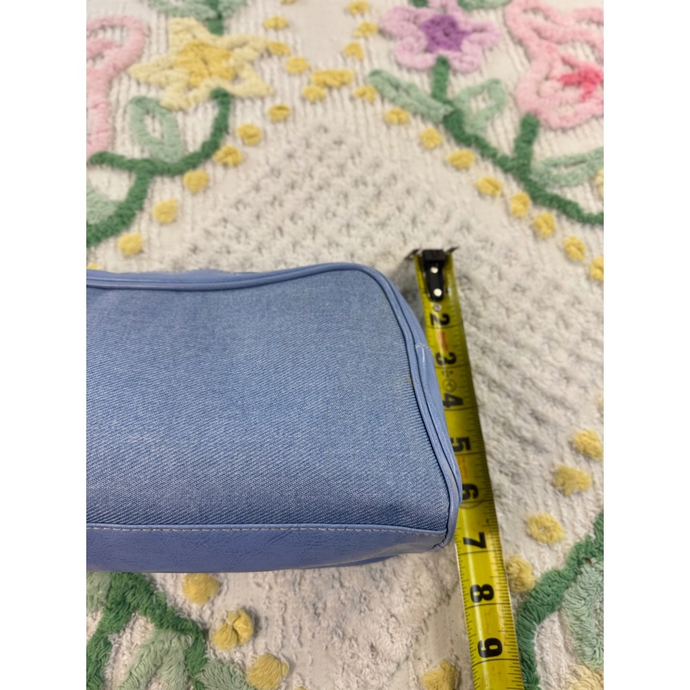 Estee Lauder Blue Denim Faux Leather Cosmetic Makeup Travel Bag Pouch - Picture 5 of 8